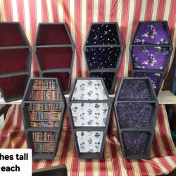 Coffin Shaped Curio Shelves 