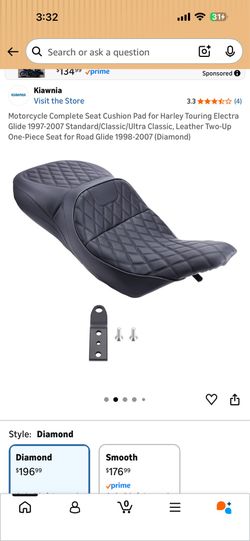 New Kiawnia Diamond Motorcycle Seat Harley Touring Electra Road Glide 97-07
