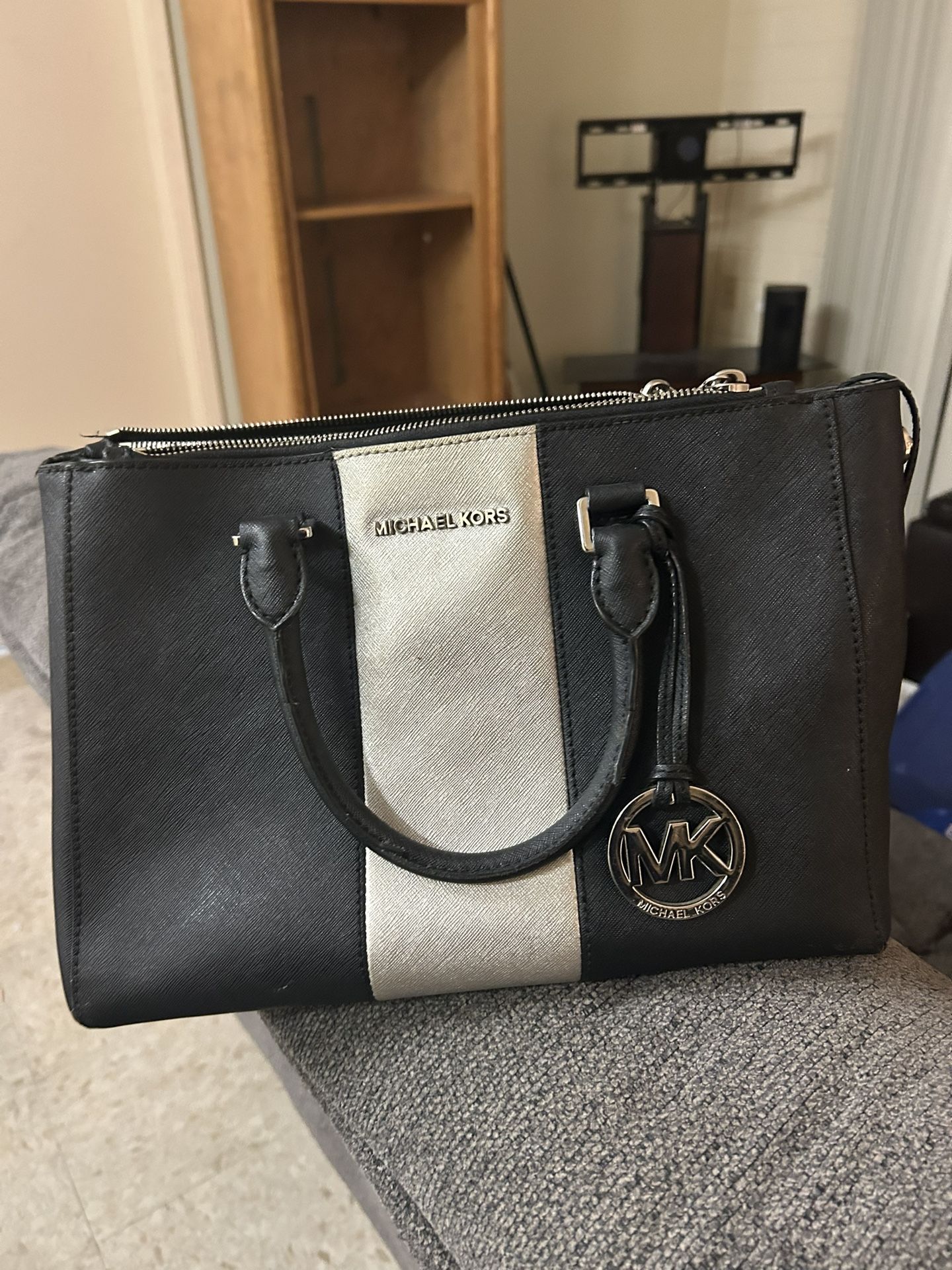 Michael Kors Black and Silver Women's Bag