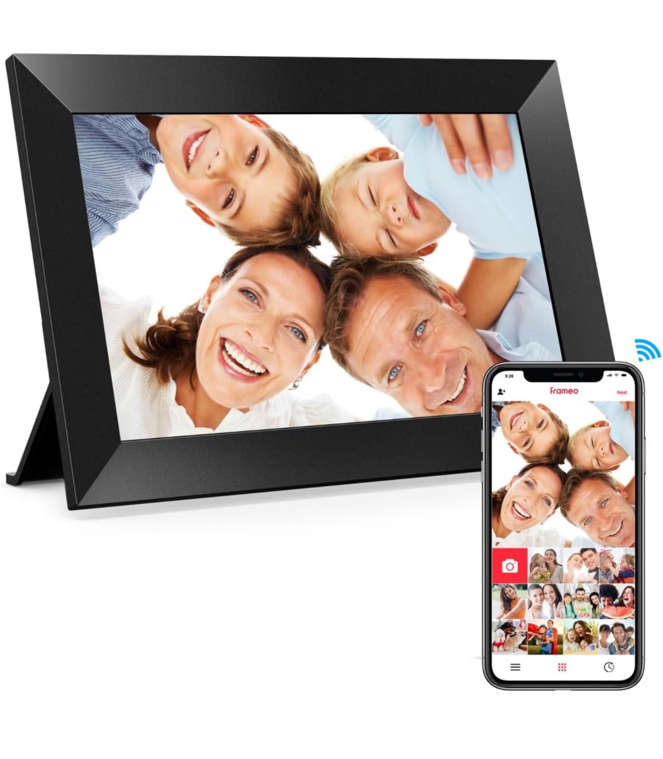 10.1 Inch WiFi Digital Picture Frame, 1280x800 HD IPS Touch Screen Photo Frame Electronic, 32GB Memory, Auto-Rotate, Wall Mountable, Share Photos/Vide