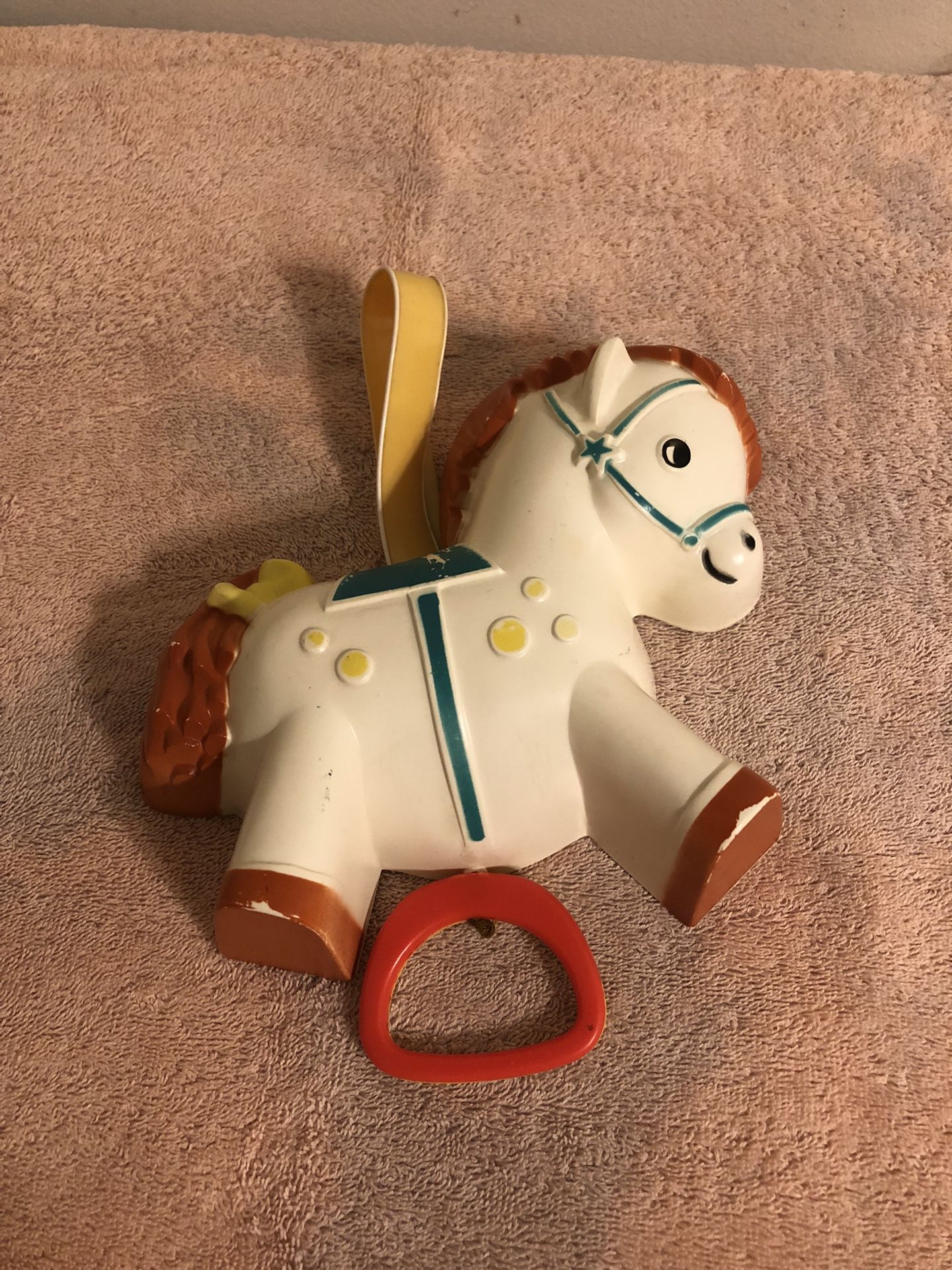 Vintage 1968 Fisher Price Pony Music Box Crib Toy #190 Works