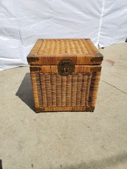 Vintage Wicker Trunk Chest Box