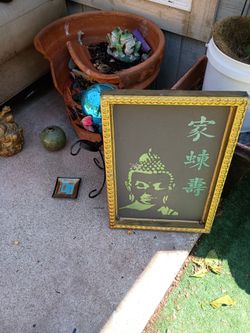 Buddha stencil on Canvas with color coordination