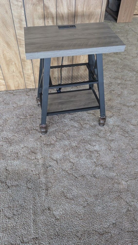 Rustic Gray End Table