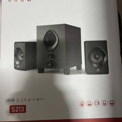 OROW Bluetooth Computer Speakers with Subwoofer,Front Knob 18W Wireless PC Speakers,Support SD &USB&AUX&Bluetooth Play,Great for Party/Game/TV (S213)