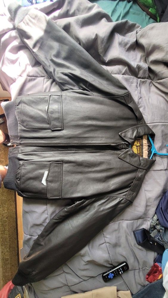 Landing Leathers Air Force Men A-2 Goatskin Leather Flight Bomber Jacket Pilot Jacket