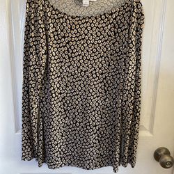 Diane Von Furstenberg Sarita Tee Size M Leopard Dot Tunic Top Silk Blend