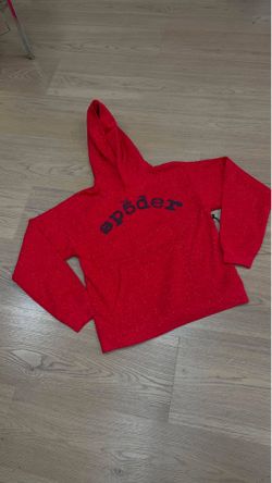 Sp5der Red Glitter Hoodie