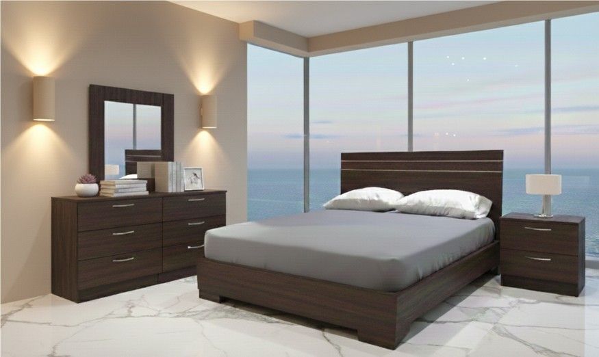 4 PC BEDROOM SET NEW IN BOX (MATTRESS AND CHEST SOLD SEPARATELY)