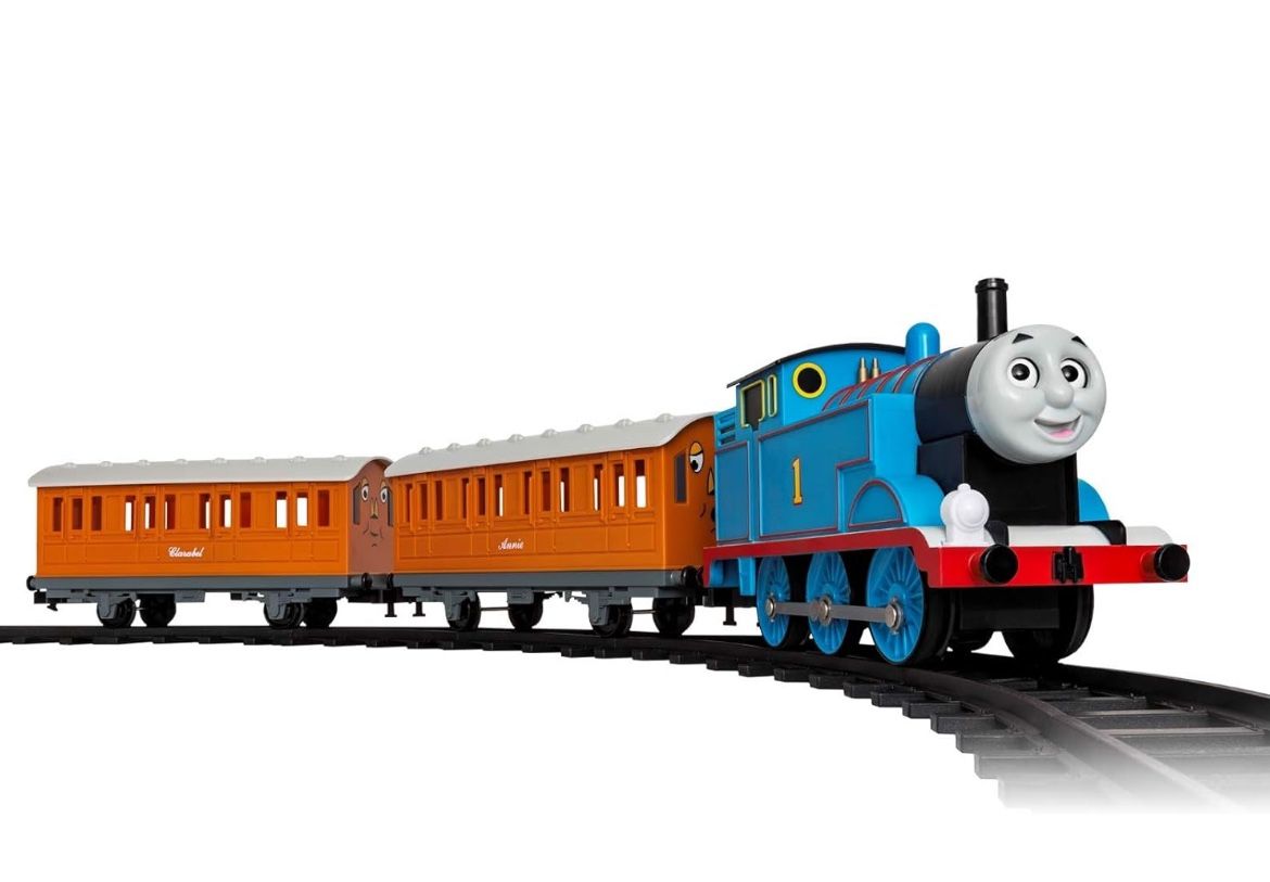 Lionel Battery-Operated Mattel Thomas & Friends Toy Train Set with Locomotive, Train Cars, Track & Remote with Authentic Train Sounds, & Moving Eyes f
