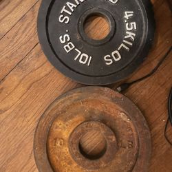 Old Weights And Olympic Weight Bar