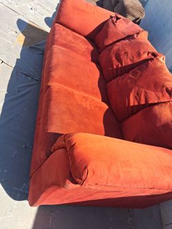 Red micro fiber couch sofa