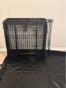 Metal Pet Playpen with optional heavy duty rubber bottom and storage bag