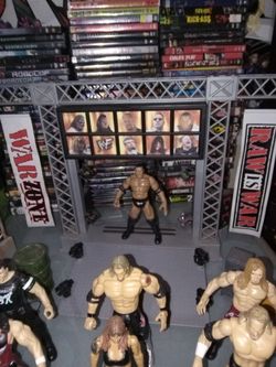 WWE/WWF Tron live entrance and trash talking stage+figures+accessories not selling separate please don't ask