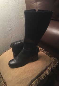 Black boots leather