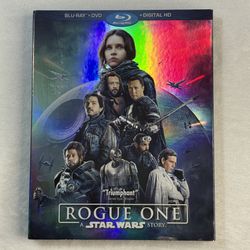 Star Wars Rogue One Blu-ray DVD - Holographic Slipcover - Includes Bonus Disc