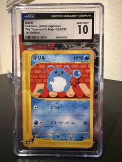 Pokemon 2002 Marill The Town On No Map 1st Edition CGC 10
