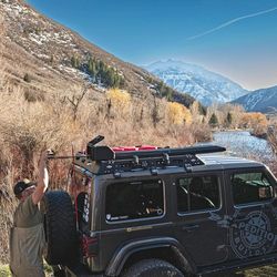 Fly Rod Locker: Lockable, Black, 72" x 9" x 7"; 2 Rod Holder, Keyed Locking, Fishing Trips, Vehicle Mounted