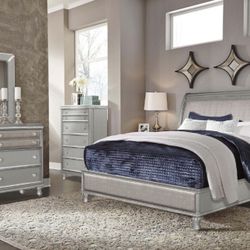 5PC Crystal Bedroom Set (Chest Dresser Sold Separately)