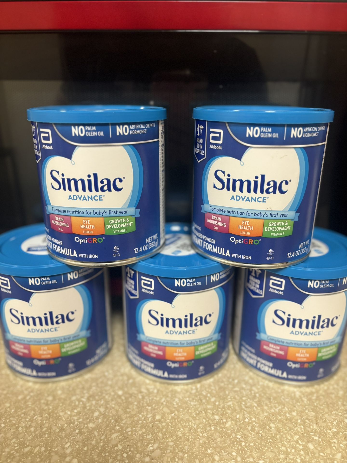 5 Blue Similar Advance Cans 
