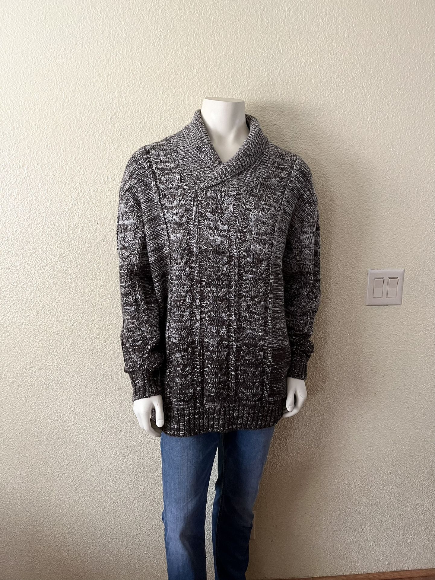 Park Slope Brown Shawl Collar Pullover Sweater Men’s Size 2XL