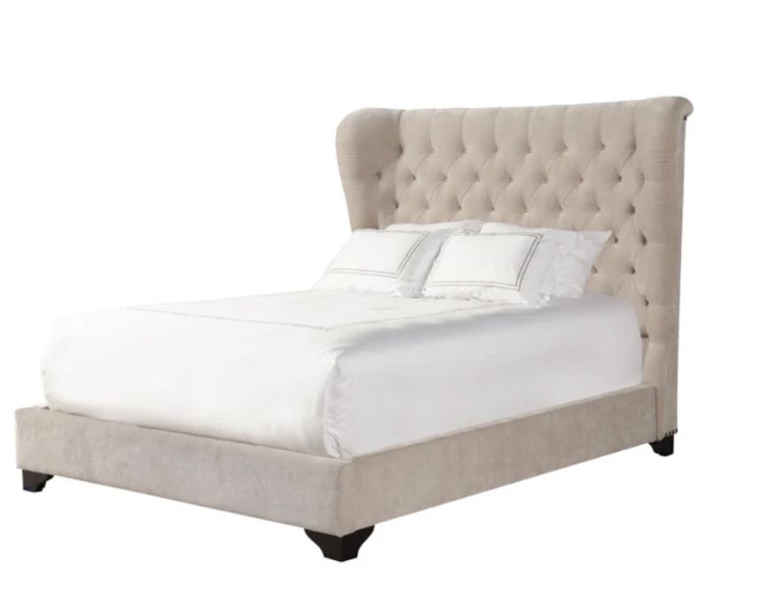 Price Decrease! King Upholstered Panel Bed 