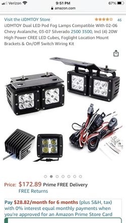 Led Fog Light Kit For Silverado/ Avalanche