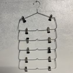 Vintage Metal 6 Tier Clothing Clip Hangers Heavy Duty Foldable with 12 adjustable Clips