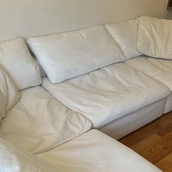 Nixon White Fabric 4-piece Modular Sectional