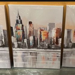 New New York City Pictures on Canvas 3 Pack. Ready To Hang