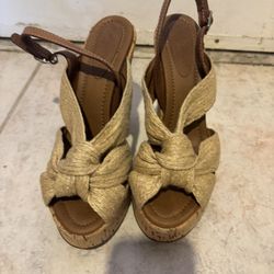 DOLCE & gabbana wedges d&g shoes open toe braided dress sandals khaki knot heels
