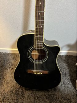 Fender CD-140SCE Acoustic Electric Guitar (Black) - Good Condition - $200