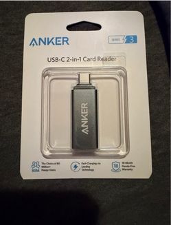 Anker USB-C 2-in-1 SD MicroSD Card Reader Adapter Series 3 Gray New