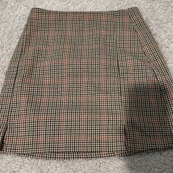 John Galt Women Brown Plaid Skirt- One Size 