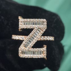 INTIAL "Z" VVS D MOISSANITE ROSEGOLD ON 925 STERLING SILVER 