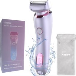 Aesfee Electric Shaver/ Razor for Women - Trim Anywhere Portable Painless Waterproof Wet/Dry