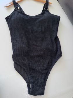 Black one-piece swimsuit.  Size XL