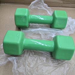 12 Lbs. Pair Pvc Vinyl Hexagonal Dumbbells Green