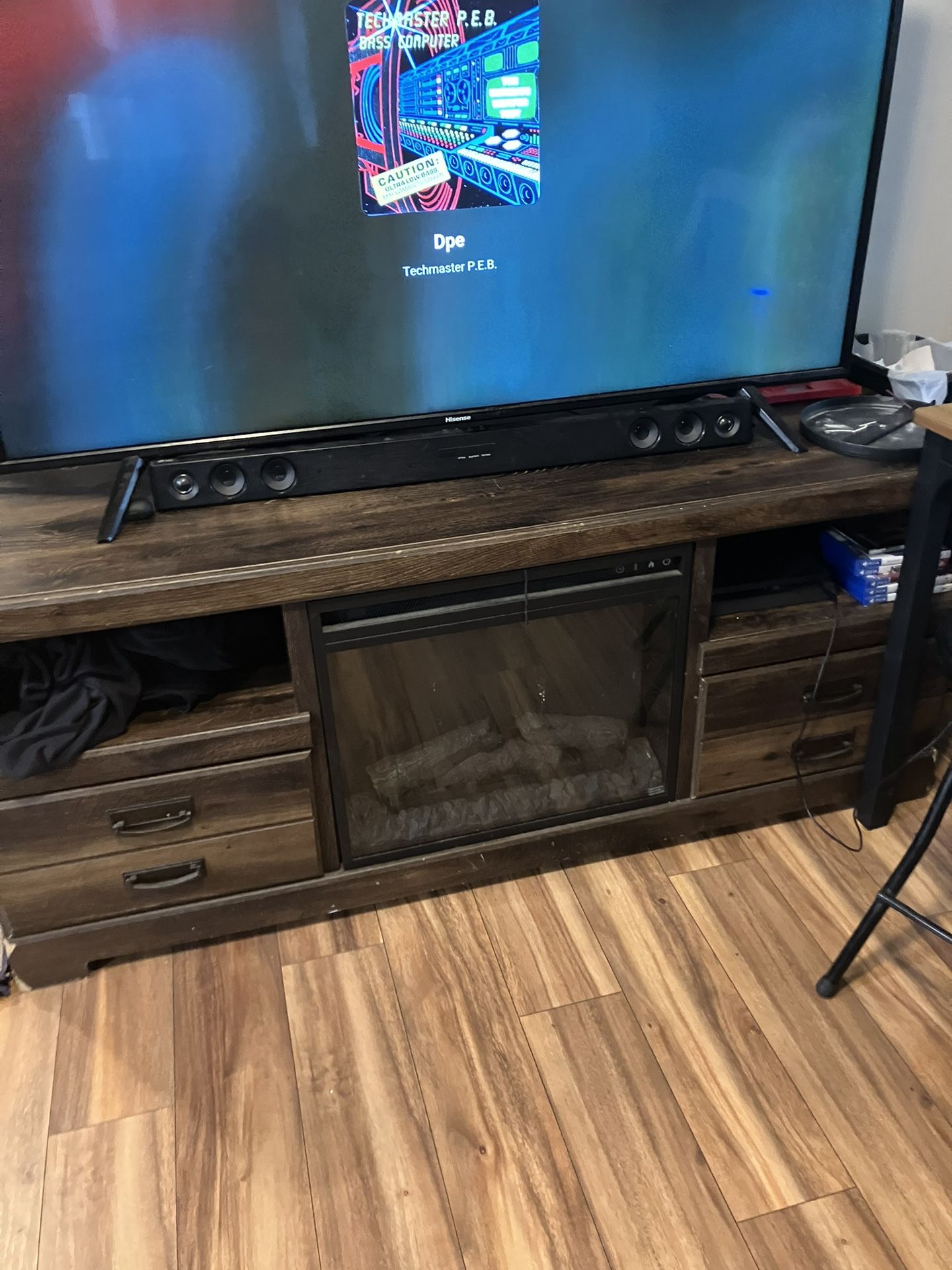 Fire Place Tv Stand And TV 60 Inch