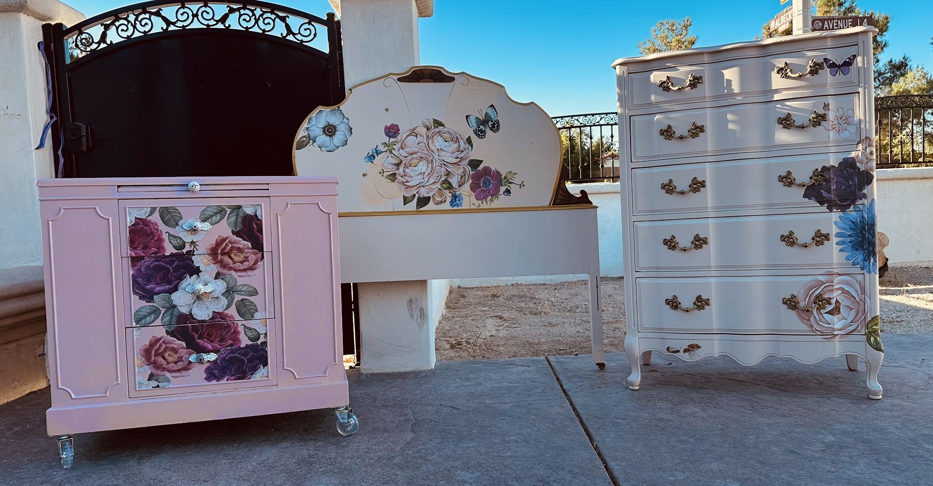 Muebles Bedroom Set Headboard Dresser Nightstand Chalkboar