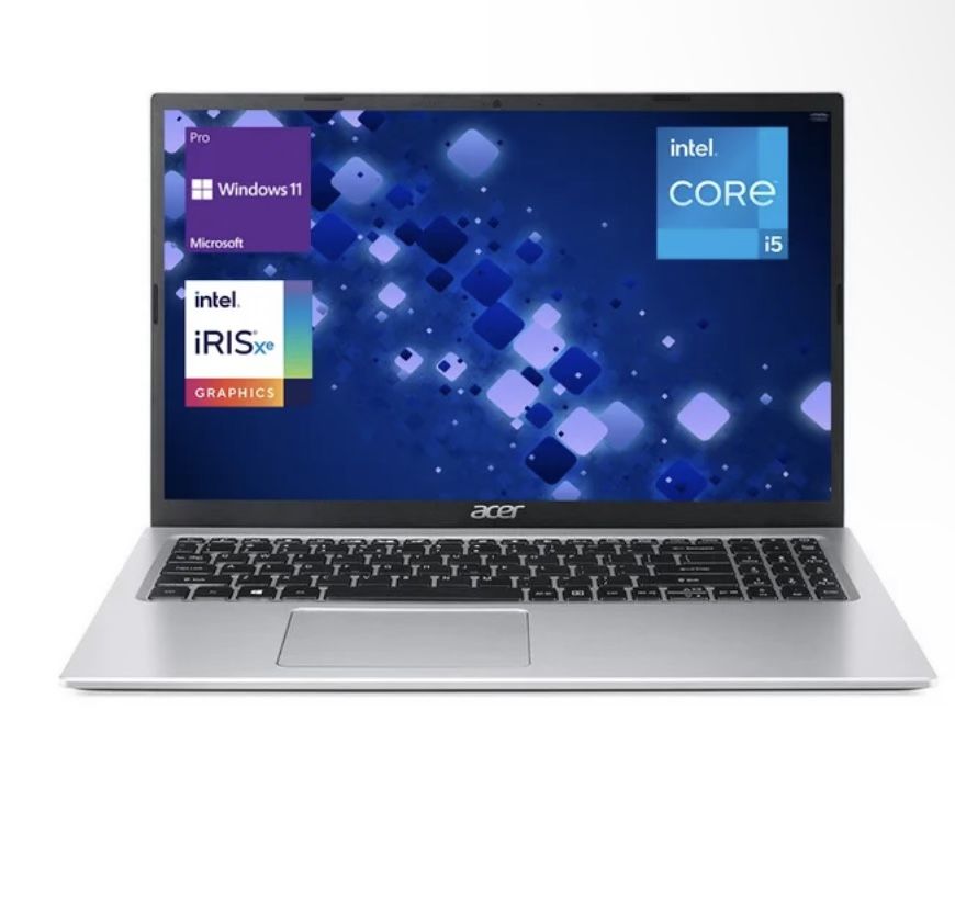 acer Aspire 3 Laptop, 15.6" FHD Screen, Intel Core i5-1135G7, 36GB DDR4 RAM, 2TB SSD, HDMI, RJ45, Wi-Fi 6, Webcam, Windows 11 Pro, Silver