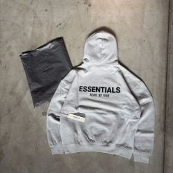 Essentials Fear Of God Dark Oatmeal Hoodie (S)