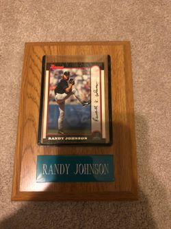 Randy Johnson baseball card with plaque
