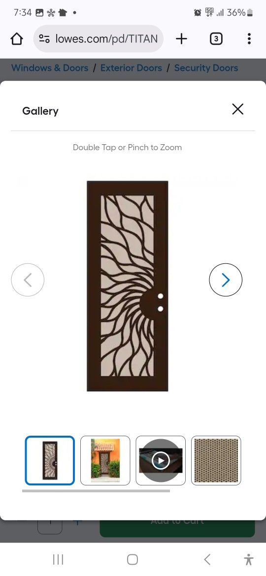 Aluminum Security Door 36-in x 96-in