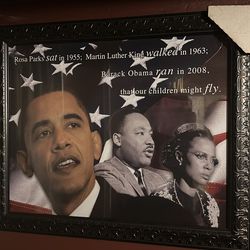 Obama MLK Rosa Parks Framed Photo
