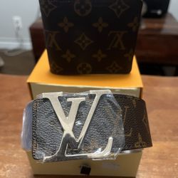 Designer Wallet And Matching Belt Size “34”-“36” Waist 