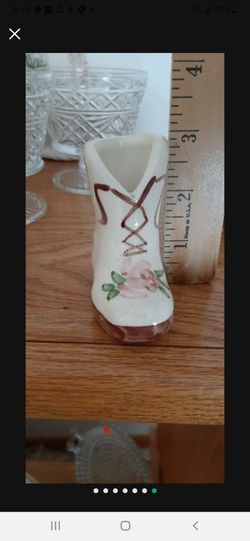 Vintage Toothpick Holder, ceramic porcelain shoe.