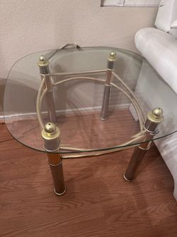 Vintage glass table set( set of 3)