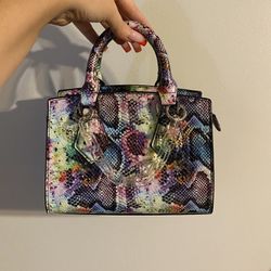 Colorful/Multicolor Snake Print Purse 