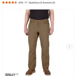 Milwaukee Men's 36 in. x 30 in. Khaki Cotton/Polyester Work Pants with 7 Pockets